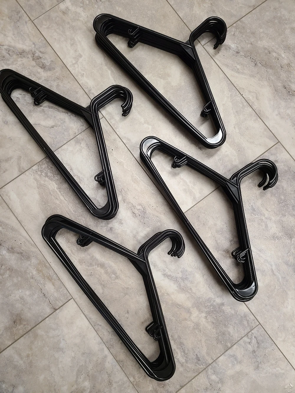 Premium Black Plastic Clothes Hangers w/ Non-Slip Hooks - Durable & Space-Saving